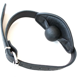 Padded Leather Gag with Silicon Ball - os-0379