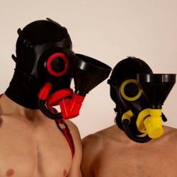 XTRM Golden Rubber Mask - Black/Red - x-062r