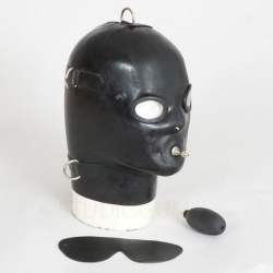 Anatomisch latexmasker met vaste opblaasbare gag - am_lk-k-d