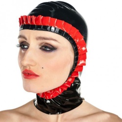 Anita Berg two-tone Latex mask with zipper - ab4830z