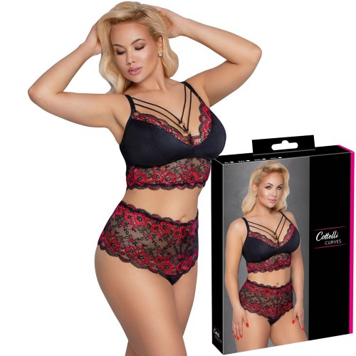 Plus-size-Wireless bra and waist-high briefs by Cottelli