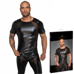 De Powerwetlook Shirt S > 3XL met 3D Net Look van Noir Handmade - nh-h056