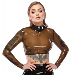 Latex Topje Met Lange Mouwen - or-29013745061